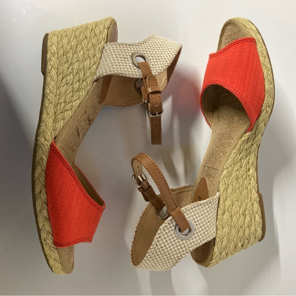 Lucky Brand Kyndra Wedge Espadrille in Coral & Tan US Women’s Size 8.5 M - Picture 2 of 10
